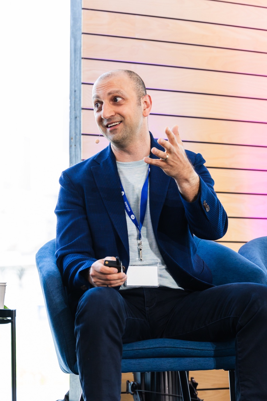 Jean Fahmy engaged in an executive discussion