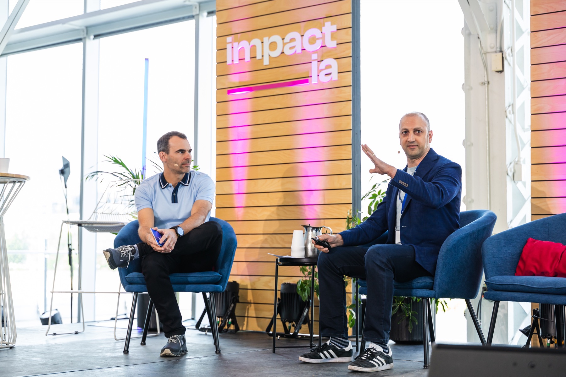 Jean Fahmy in a live technology conversation on stage